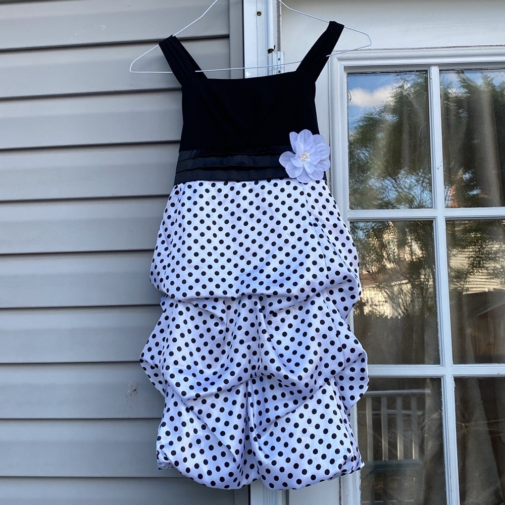 IZ Buyer Pick Up Style Polka Dot Dress Back White Girls Size 16